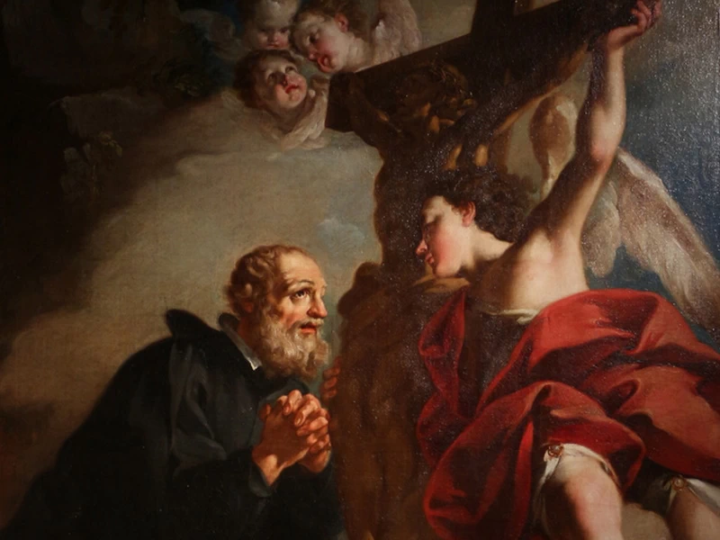 1721-Giacomo Guerrini - san Girolamo emiliani adorante il crocifisso